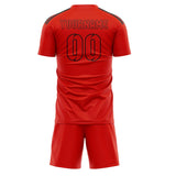 Custom Orange Red Orange Red Soccer Set