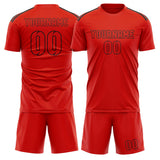 Custom Orange Red Orange Red Soccer Set