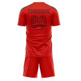 Custom Orange Red Red Soccer Set