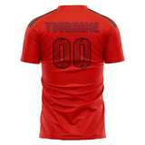 Custom Orange Red Red Soccer Jersey