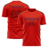 Custom Orange Red Red Soccer Jersey