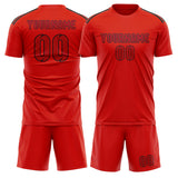 Custom Orange Red Red Soccer Set