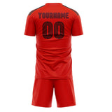 Custom Orange Red Crimson Red Soccer Set