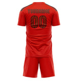 Custom Orange Red Coral Red Soccer Set