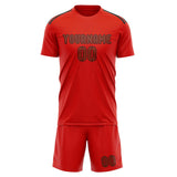 Custom Orange Red Coral Red Soccer Set