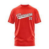 Custom Orange Red White T-Shirt
