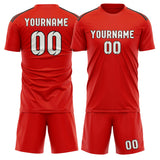 Custom Orange Red White Soccer Set