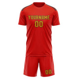 Custom Orange Red Yellow Soccer Set