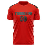 Custom Orange Red Dark Grey Soccer Jersey