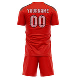 Custom Orange Red Light Pink Soccer Set