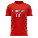 Custom Orange Red Light Pink Soccer Jersey