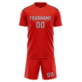 Custom Orange Red Light Pink Soccer Set