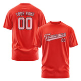 Custom Orange Red Light Pink T-Shirt