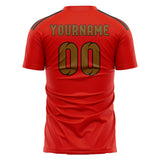 Custom Orange Red Khaki Soccer Jersey