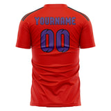 Custom Orange Red Light Purple Soccer Jersey