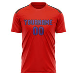 Custom Orange Red Light Purple Soccer Jersey