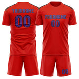 Custom Orange Red Light Purple Soccer Set
