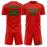 Custom Orange Red Emerald Green Soccer Set