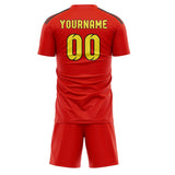 Custom Orange Red Light Yellow Soccer Set