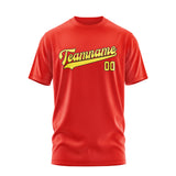 Custom Orange Red Light Yellow T-Shirt