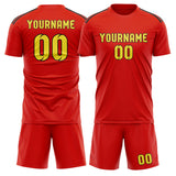 Custom Orange Red Light Yellow Soccer Set