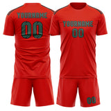 Custom Orange Red Blue Green Soccer Set