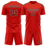 Custom Orange Red Copper Rose Soccer Set