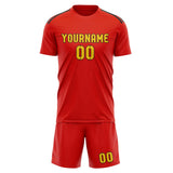 Custom Orange Red Gold Soccer Set