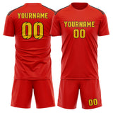 Custom Orange Red Gold Soccer Set