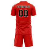 Custom Orange Red Brown Soccer Set