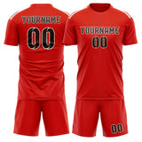 Custom Orange Red Brown Soccer Set