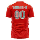 Custom Orange Red Gray Soccer Jersey