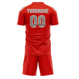 Custom Orange Red Gray Soccer Set