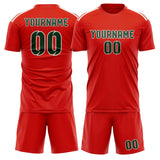 Custom Orange Red Green Soccer Set