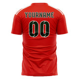 Custom Orange Red Dark Green Soccer Jersey