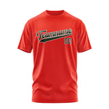 Custom Orange Red Dark Green T-Shirt