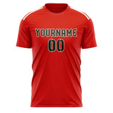 Custom Orange Red Dark Green Soccer Jersey