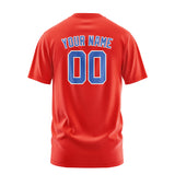 Custom Orange Red Sky Blue T-Shirt