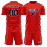 Custom Orange Red Blue Soccer Set