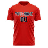 Custom Orange Red Navy Soccer Jersey