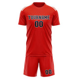 Custom Orange Red Navy Soccer Set