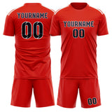 Custom Orange Red Navy Soccer Set
