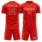 Custom Orange Red Orange Red Soccer Set