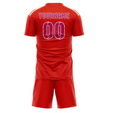 Custom Orange Red Pink Soccer Set
