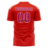 Custom Orange Red Pink Soccer Jersey