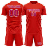 Custom Orange Red Pink Soccer Set
