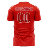 Custom Orange Red Red Soccer Jersey
