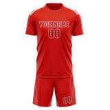 Custom Orange Red Red Soccer Set