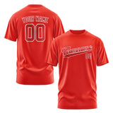 Custom Orange Red Red T-Shirt