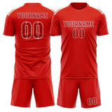 Custom Orange Red Red Soccer Set